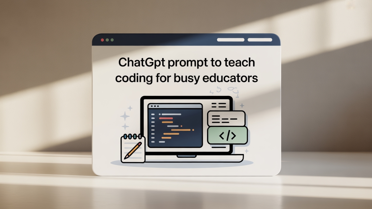 ChatGPT Prompt to Teach Coding for Busy Educators 5 ChatGPT Prompt to Teach Coding for Busy Educators
