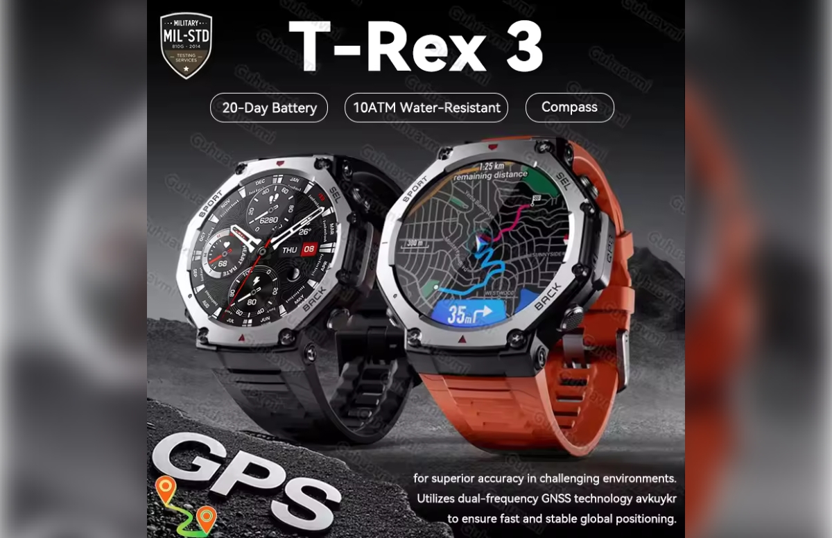 Amazfit GTR 4 Meets New T-Rex 3 Dual-Band GPS Smartwatch