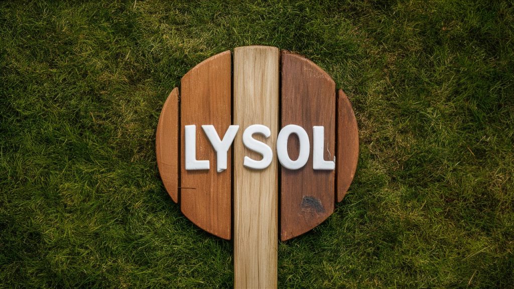 Lysol written on different shades of wood to pursuit to find answer for Can I use Lysol on wood.