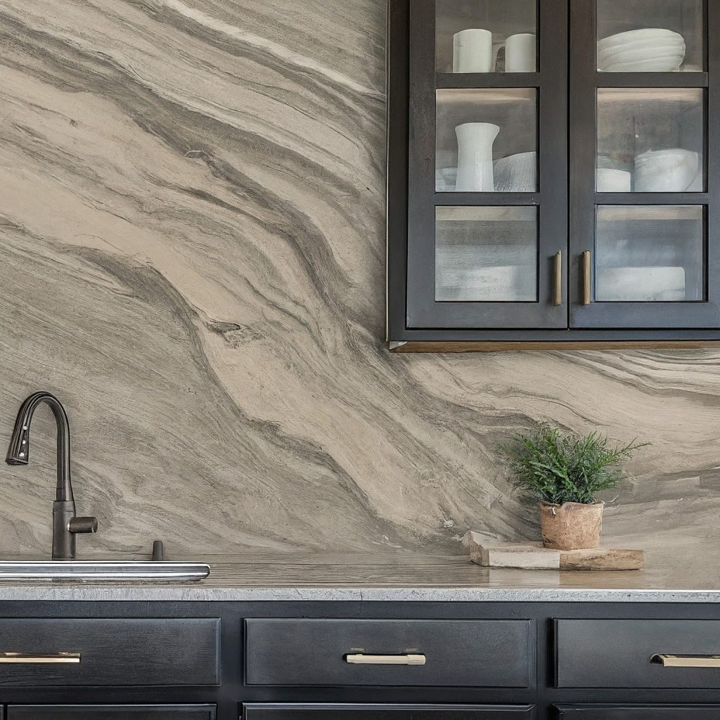 15 Stunning Backsplash Ideas for White Cabinets and Granite Countertops 13 Solid Slab Backsplash