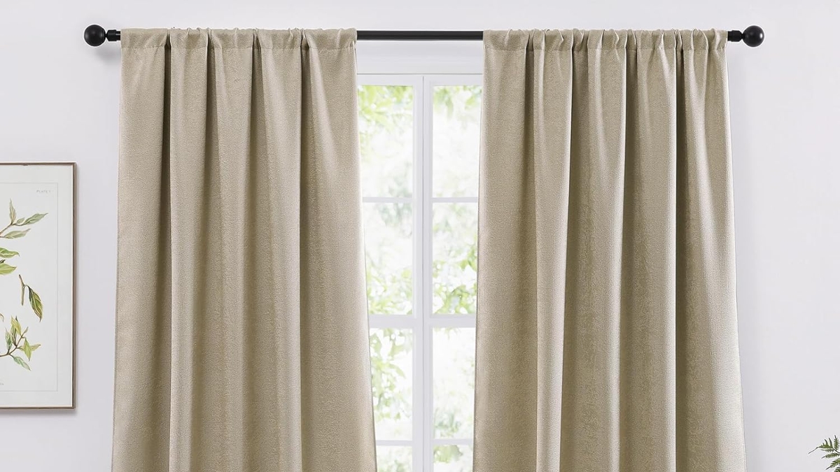 WRENSONGE Blackout Curtains for Bedroom, Dark Beige Blackout Curtains 95 Inch Long for Living Room