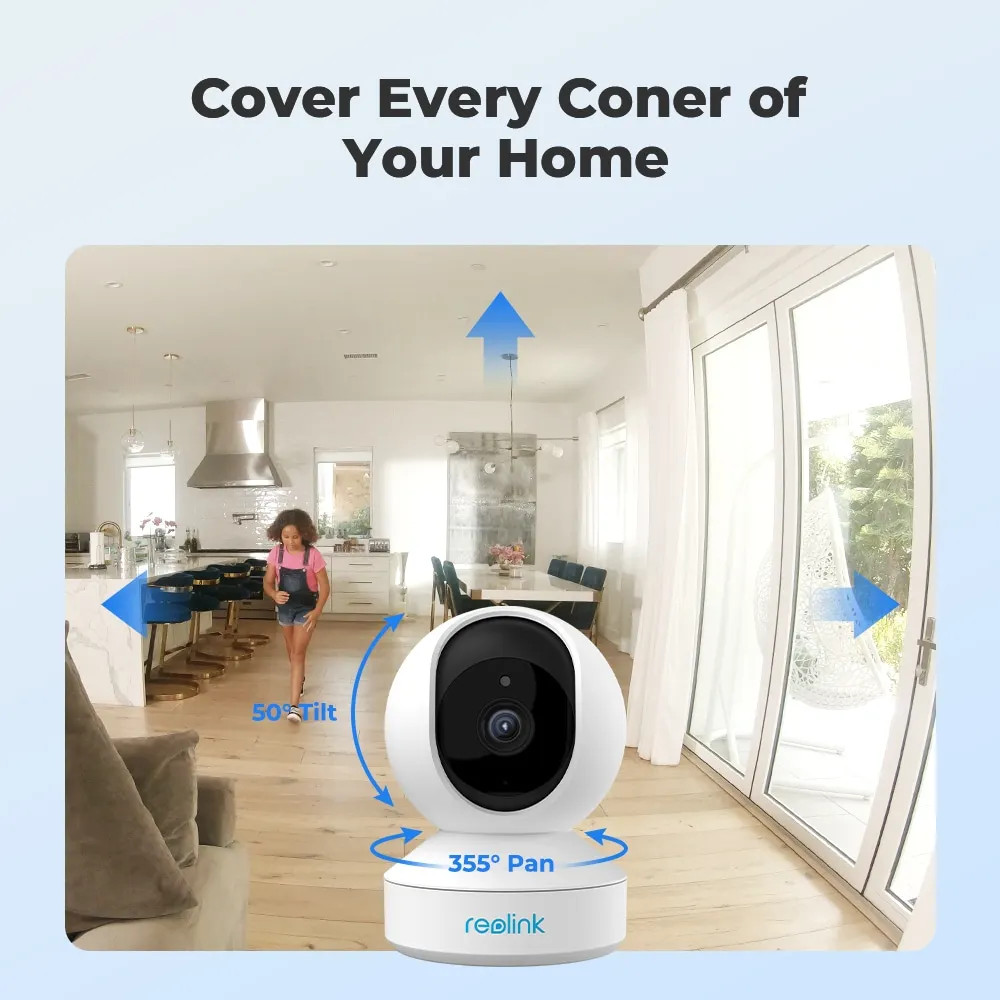 Reolink E1 Series 2K 4MP Wifi Camera Whole Room Coverage in Super HD