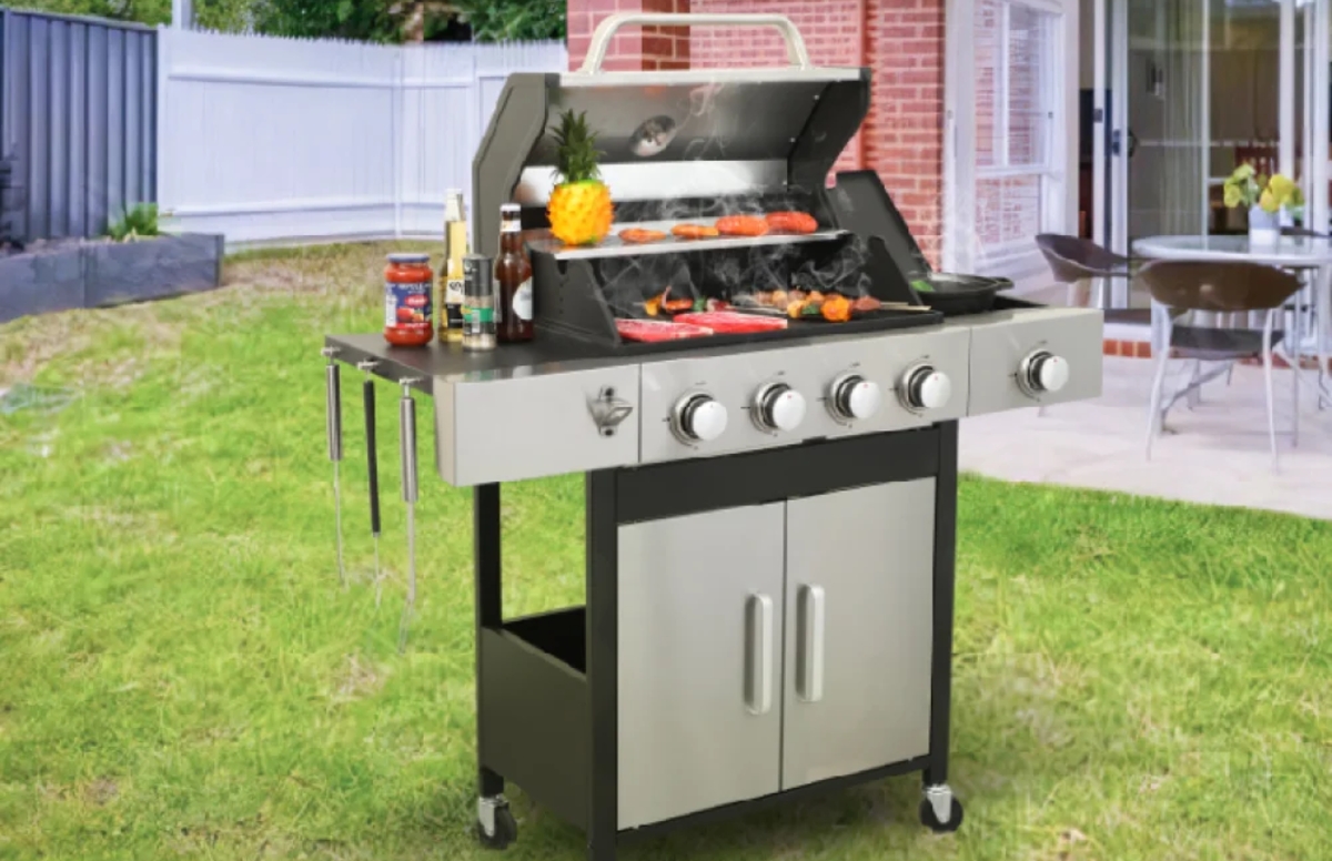 4 Burner Propane Gas BBQ Grill with Side Burner