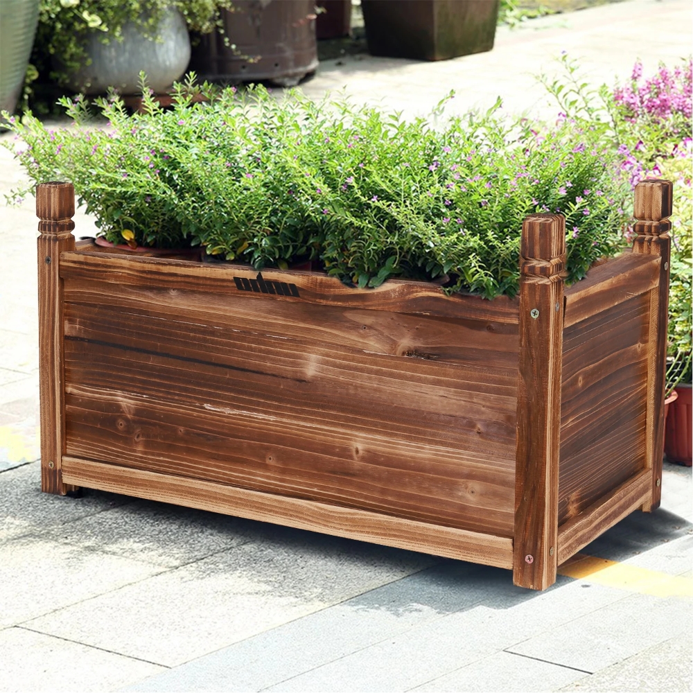 Wood Outdoor Raised Beds Garden 2