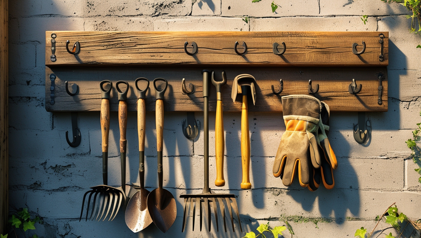 Wall-Mounted Garden Tool Organizers