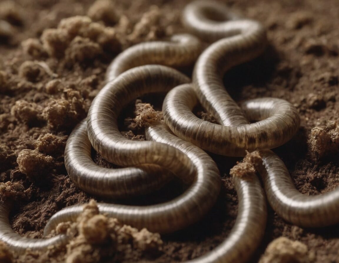 How to Combat Grubs in Your Arizona Garden with Beneficial Nematodes 3 A close-up photo of microscopic beneficial nematodes moving through soil, showing their movement around grubs.