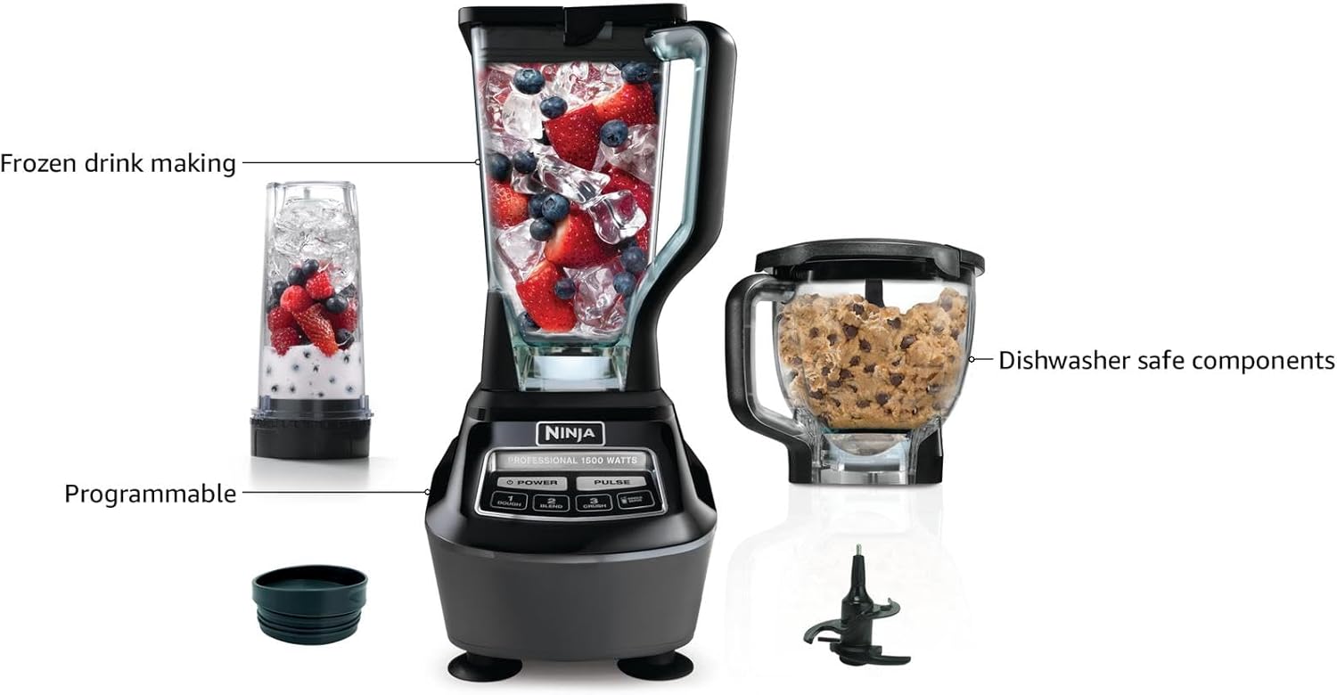 A blender with different ingredients Ninja Blender