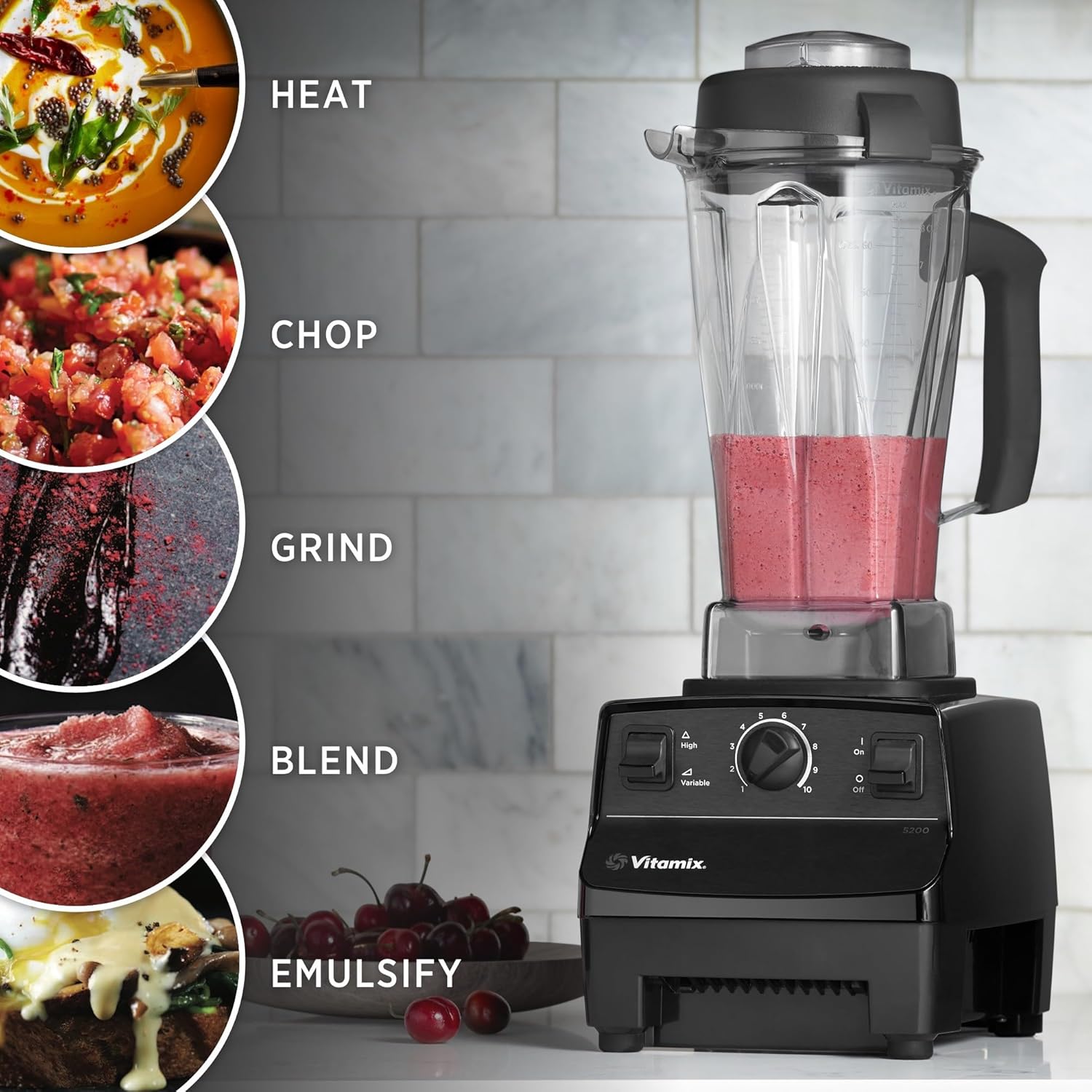 A blender with different ingredients  Description automatically generated