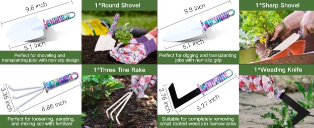 Garden shovel rake weeder