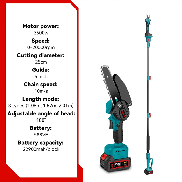 ONEVAN 3500W 2in1 Brushless High Branch Saw 3 ONEVAN 3500W 2in1 Brushless High Branch Saw