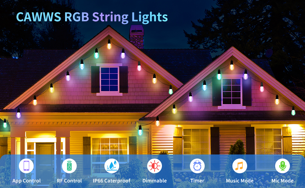 string lights outdoor RGB