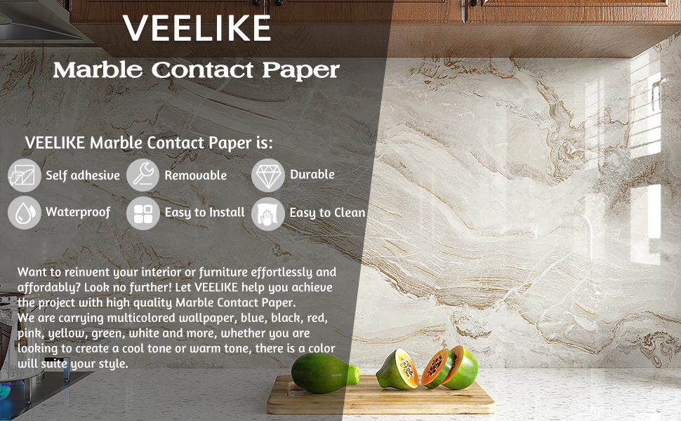 VEELIKE Liquid Marble Contact Paper for Countertops 4 VEELIKE Liquid Marble Contact Paper for Countertops