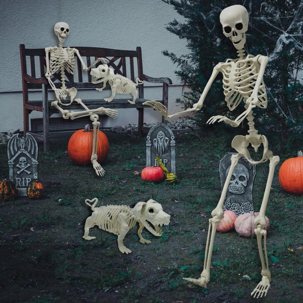 LUKBERA Halloween Skeleton Decorations, 5.4ft Life Size 3 LUKBERA Halloween Skeleton Decorations, 5.4ft Life Size