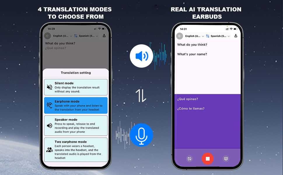 AI Language Translation Earbuds, Real Time Translation 8 translation earbuds real time