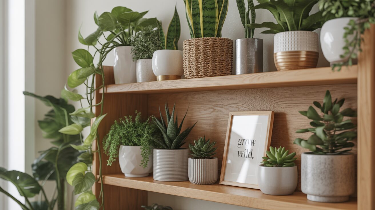 10 Creative Ideas for Decorating Shelves in Living Room 6 Idea 4: Incorporate Greenery for a Fresh Look
